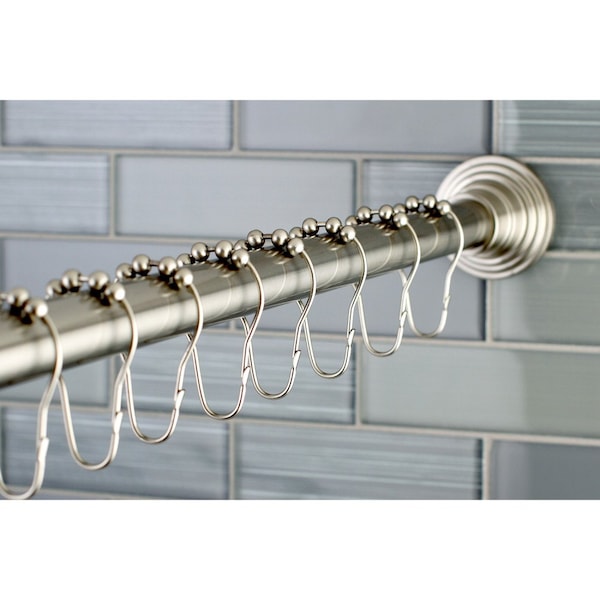 SCC2718 Adjustable Shower Rod & Shower Ring Set, Brushed Nickel